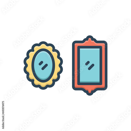 Color illustrationicon for mirrors 