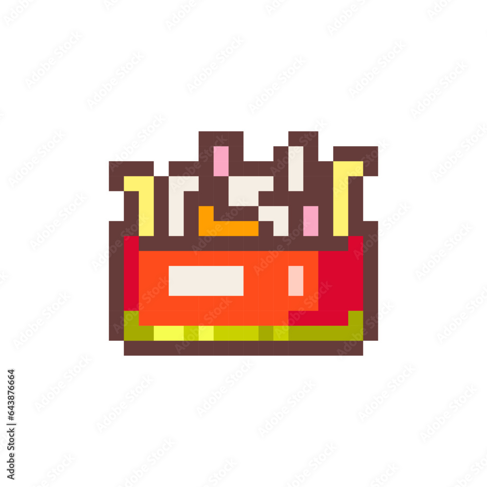Pixel Art Coleslaw Salad. Retro 8 bit Style Fast Food Cup with Coleslaw Salad Illustration. Ideal for Sticker, Retro Decorative Element, Game Asset, Emoji, Patch or Cute Geek Avatar. Pixel Art Coleslaw Salad. Retro 8 bit Style Fast Food Cup with Coleslaw Salad Illustration. Ideal for Sticker, Retro Decorative Element, Game Asset, Emoji, Patch or Cute Geek Avatar.