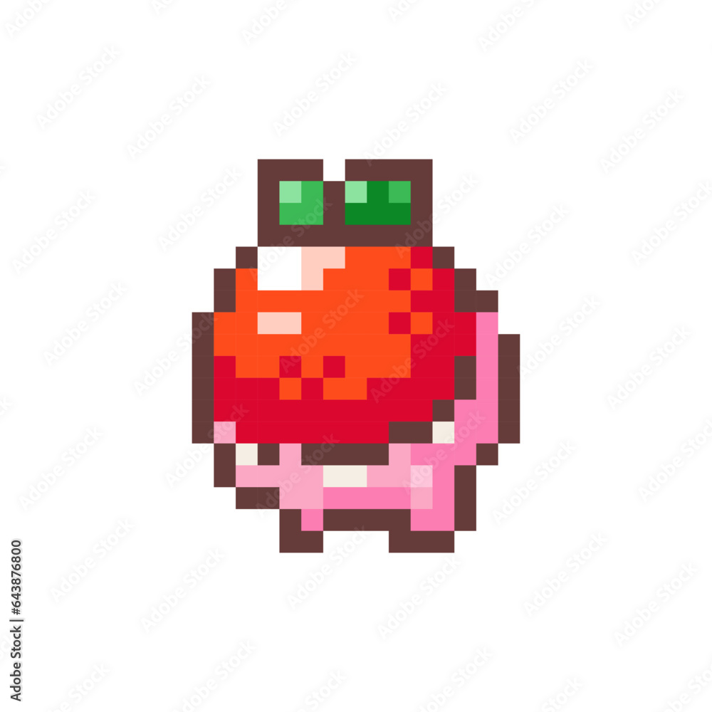 Pixel Art Strawberry In Chocolate. Retro 8 bit Style Street Food Sweet Dessert Illustration. Ideal for Sticker, Retro Decorative Element, Game Asset, Emoji, Patch or Cute Geek Avatar. Pixel Art Strawberry In Chocolate. Retro 8 bit Style Street Food Sweet Dessert Illustration. Ideal for Sticker, Retro Decorative Element, Game Asset, Emoji, Patch or Cute Geek Avatar.