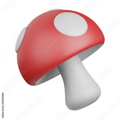 3d rendering mushroom isolated useful for food, allergen, allergy, disease and antigen design