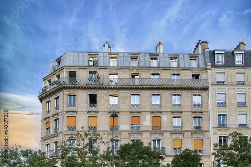 Paris, beautiful building boulevard Arago, in the 5e arrondissement, a luxury district 