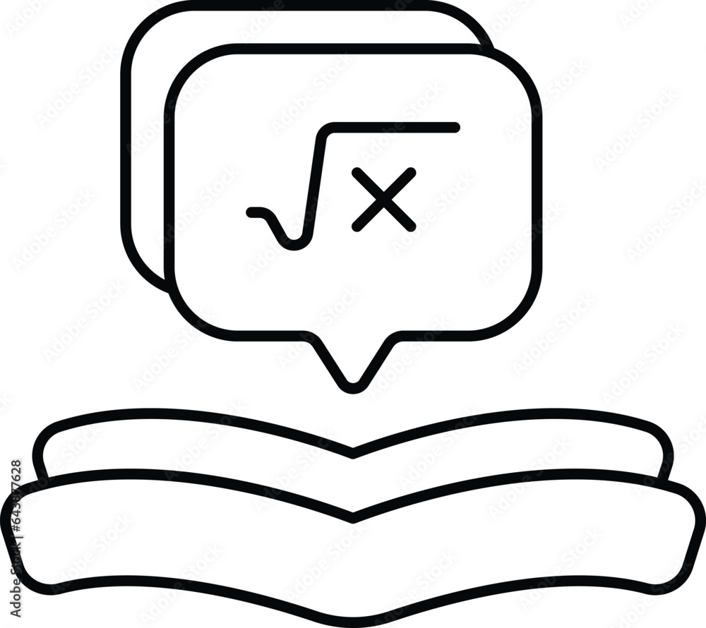 math class line icon design style math class line icon design style