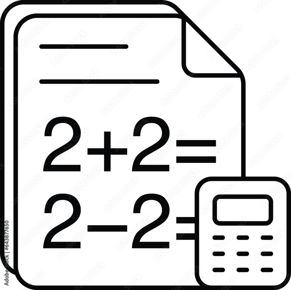 calculation line icon design style calculation line icon design style