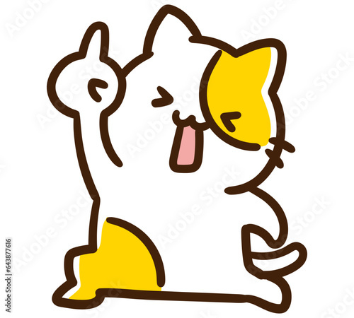自分がナンバーワンだと思っているねこのキャラクターのデフォルメイラスト