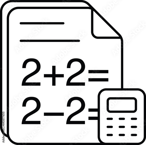 calculation line icon design style
