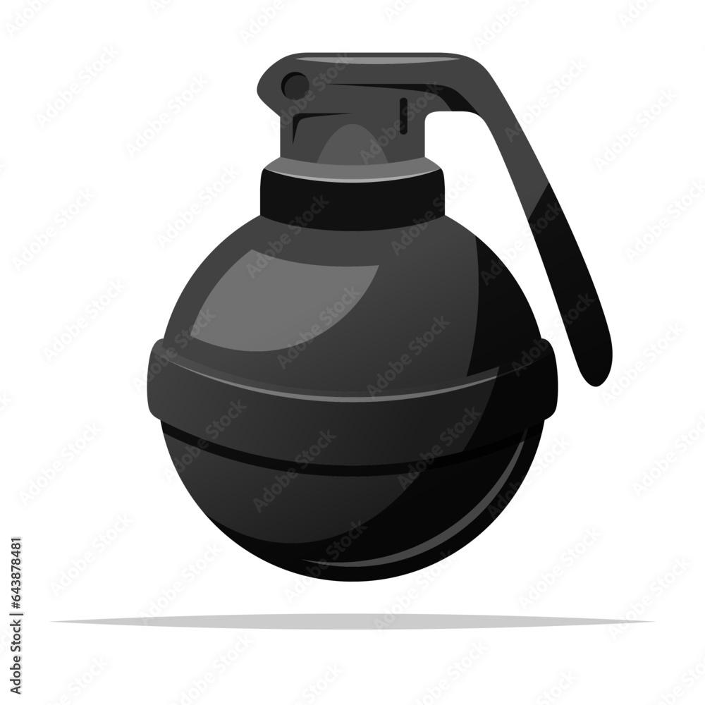 Obraz premium Round grenade vector isolated illustration