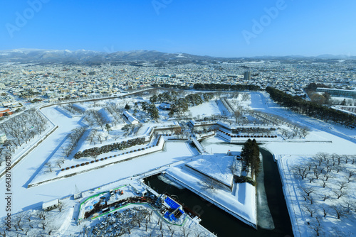 Snowy scene in Goryokaku Park, Japan,Hokkaido,Hakodate, Hokkaido photo