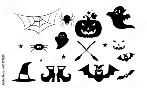 Halloween Graphic Creepy Clipart Art Design. 