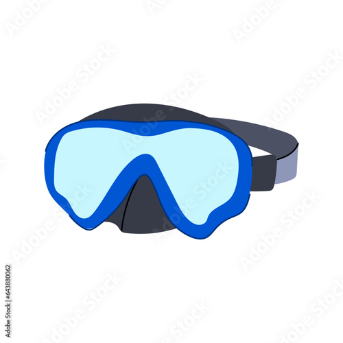 scuba diving mask cartoon. equipment snorkel, summer sea, object water scuba diving mask sign. isolated symbol vector illustration