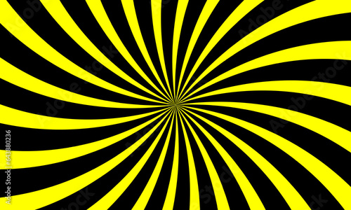 yellow and black starburst, Radial, radiating lines Sunburst pattern, vector illustration