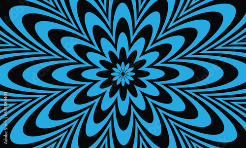 graphic vector of the abstract floral background of blue and black colors with Wave Style