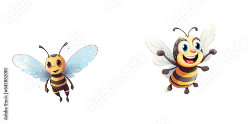 Flying bee cartoon transparent background © 2rogan