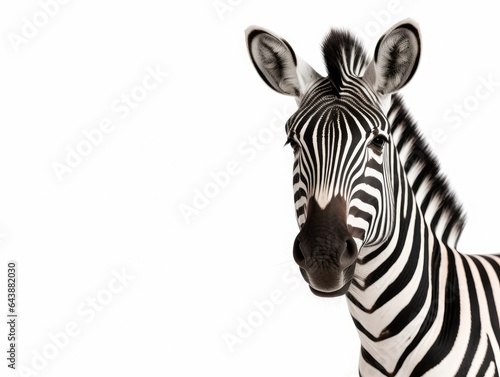 a zebra isolated on a white background