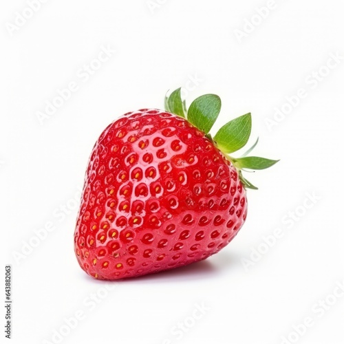 One strawberry on a white background isolate