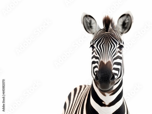 a zebra isolated on a white background