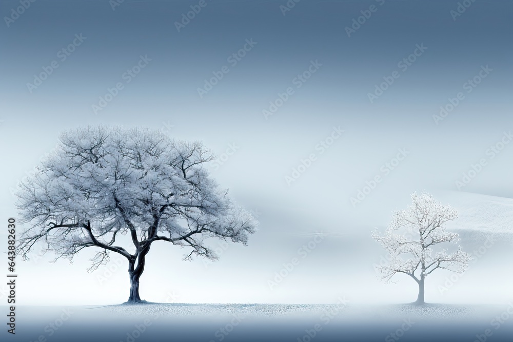 A background image depicting an aged, large tree beside a young and small tree, creating a visual contrast. Photorealistic illustration, Generative AI A background image depicting an aged, large tree beside a young and small tree, creating a visual contrast. Photorealistic illustration, Generative AI