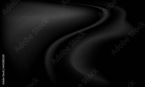 Abstract black luxury wavy silk. Elegant fabric soft texture. black luxury background with copy space