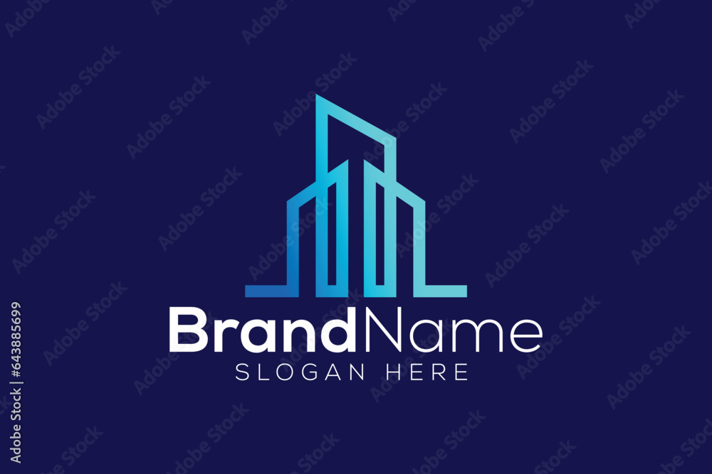 Minimal and Professional home real estate vector logo design