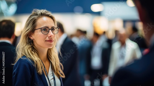 Portrait of a woman at a high-profile business event representing her executive © Fred