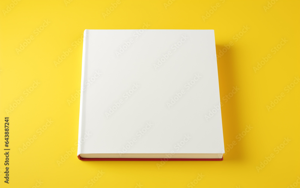 Blank note book on solid yellow background Blank note book on solid yellow background