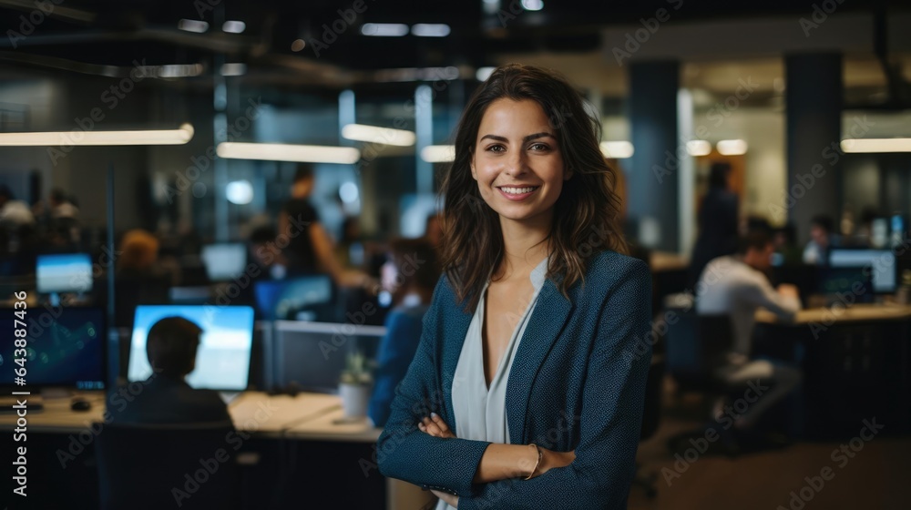 Portrait of a woman at a successful e-commerce company monitoring online communities Portrait of a woman at a successful e-commerce company monitoring online communities