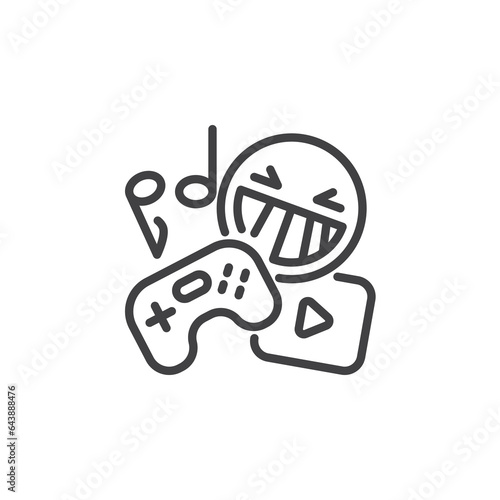 Media entertainment line icon