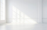 Empty white room with shadow.
