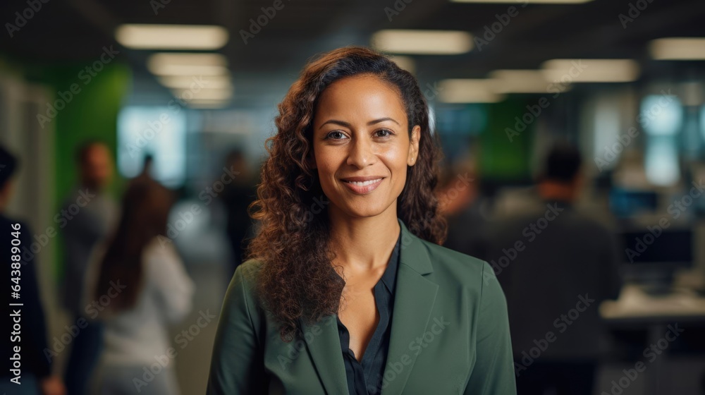 Portrait of a woman in a dynamic project management office orchestrating complex projects Portrait of a woman in a dynamic project management office orchestrating complex projects