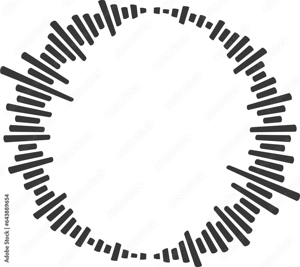 Circle sound wave. Audio music equalizer. Round circular icon. Spectrum radial pattern and frequency frame Circle sound wave. Audio music equalizer. Round circular icon. Spectrum radial pattern and frequency frame