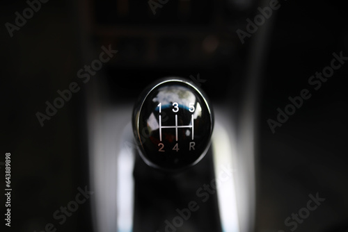 Cuadro en lienzo Close up view of a gear lever shift