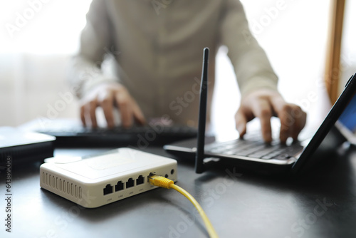 Fotografie Modern dual band wireless router
