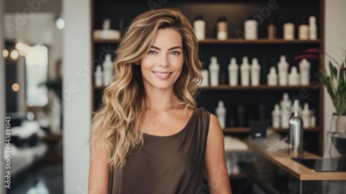 Portrait of a woman in her cozy home-based salon nurturing a loyal clientele
