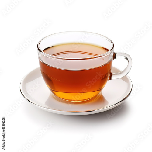 A cup of tea on a white background