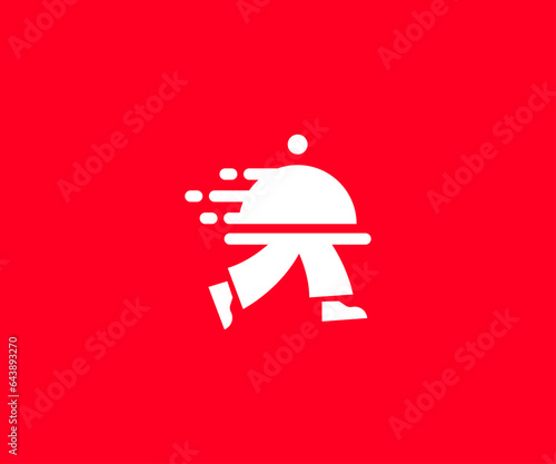 Food delivery logo design. Fast running food delivery logo.