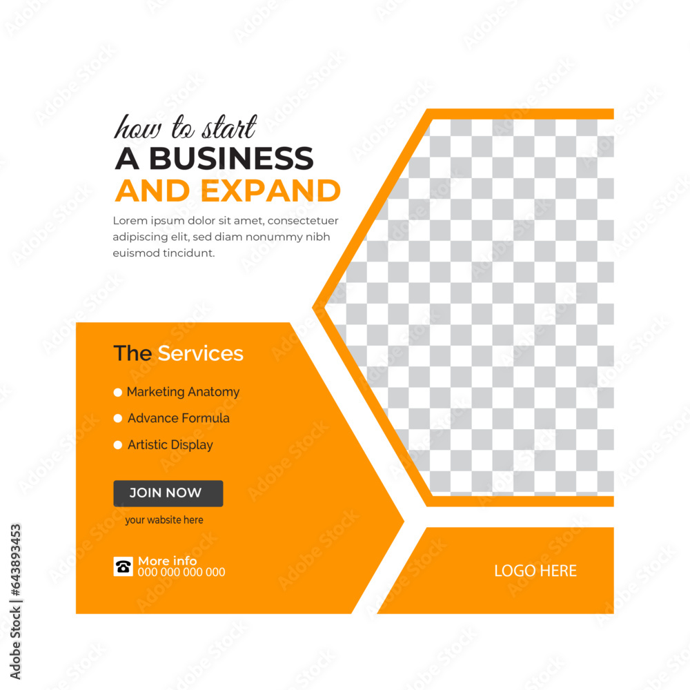 Naklejka premium design webinar business social media post Modern design webinar business social media post template