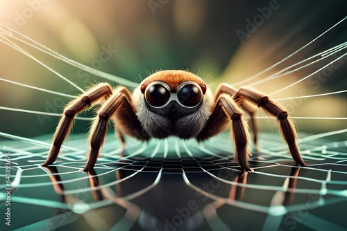 Fototapeta spider in a net