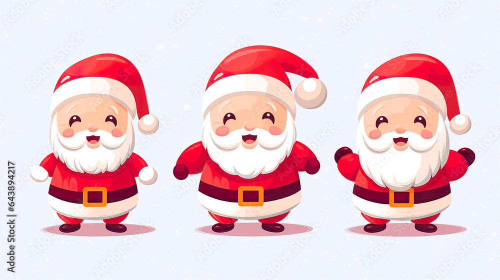 Illustration set of cute Santa Claus graphic design. Illustration set of cute Santa Claus graphic design.