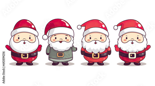 Illustration set of cute Santa Claus graphic design.  © Teeradej