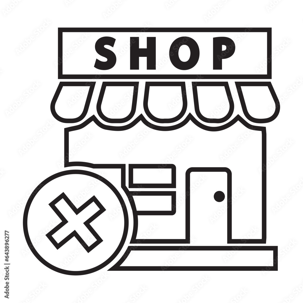 Remove store, store icon Remove store, store icon