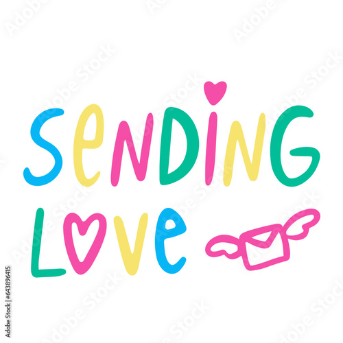 Sending love hand drawn lettering