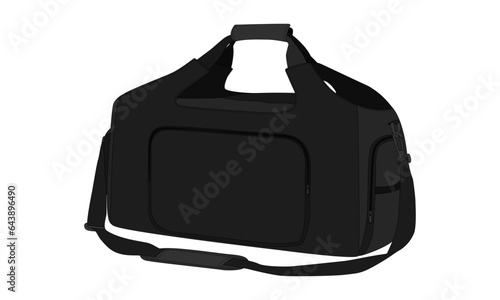 Gym Bags for Men Women, Sports Duffle Bags, Travel Gym Bags with Shoes Compartment, Vector Illustration, Bag Outline Template, Vector Clip Art Template.