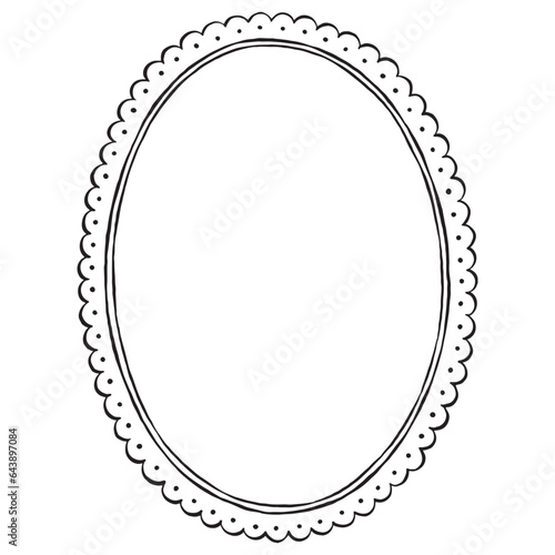 Oval frame hand drawn