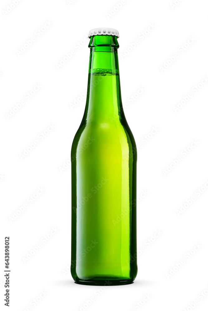 Green bottle of beer isolated with clipping path. Transparent PNG image. Green bottle of beer isolated with clipping path. Transparent PNG image.