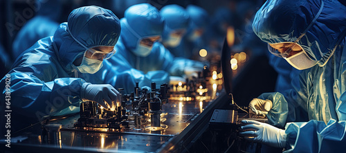 Hardware development factory line electronic PCB technician installing in industry ,Generated with AI