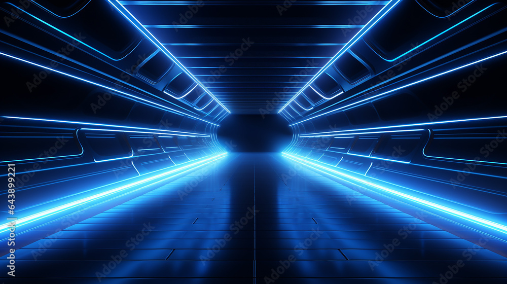 fluorescent sci fi futuristic neon led glowing blue laser