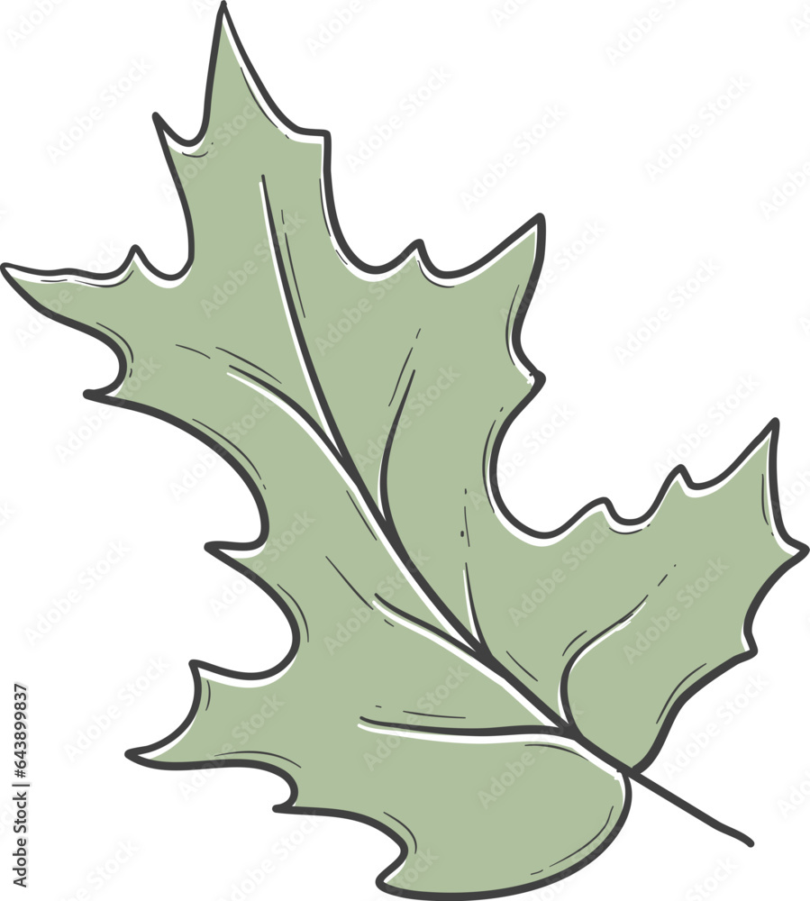 Naklejka premium Hand drawn autumn leaves outline decoration