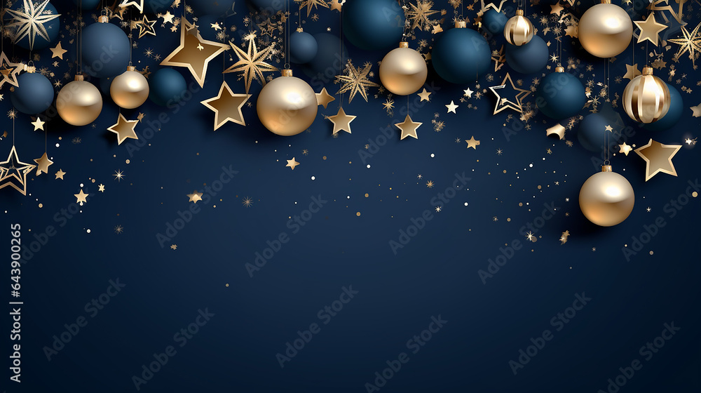 elegant design with Christmas dark blue banner invitation card or flyer