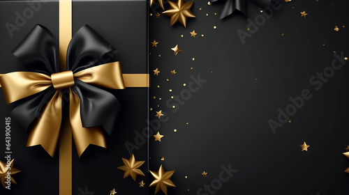 luxury happy new year banner part invitation greeting card in black and gold