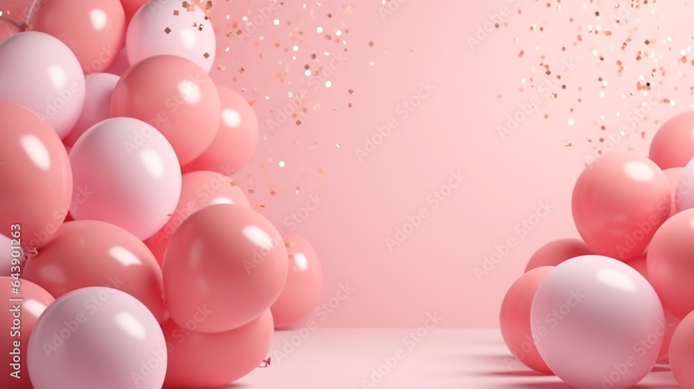 festive background with balloons 3d rendering
