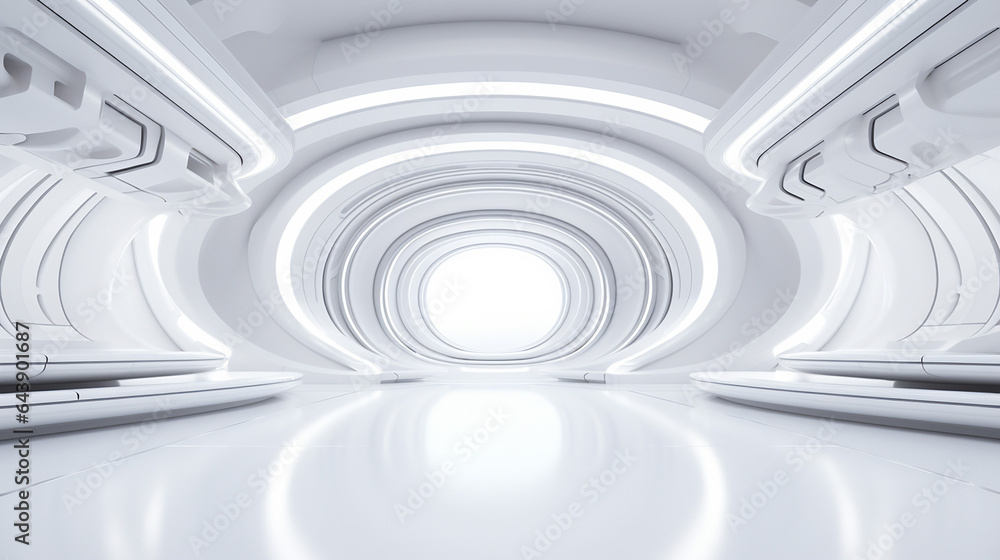 white futuristic architecture background with light 3d rendering white futuristic architecture background with light 3d rendering
